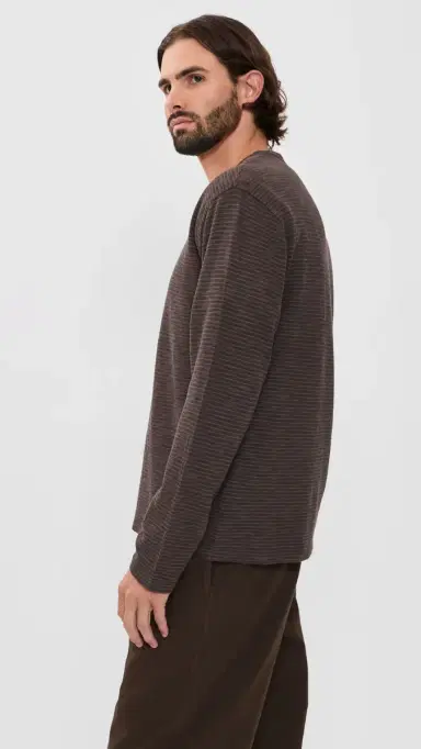 Madewell Long Sleeve Jaq Tee Dark Cocoa tripe | Thumbnail 4 Madewell Long Sleeve Jaq Tee Dark Cocoa tripe | Thumbnail 4