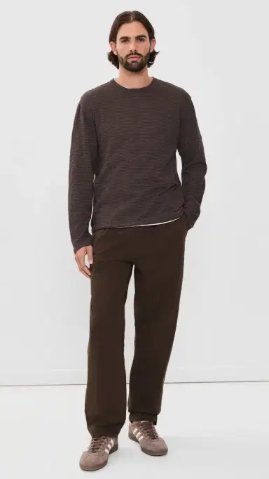 Madewell Long Sleeve Jaq Tee Dark Cocoa tripe | Thumbnail 5 Madewell Long Sleeve Jaq Tee Dark Cocoa tripe | Thumbnail 5
