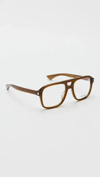 Saint Laurent 881 Eyeglasses Brown/Transparent One Size | Thumbnail 4 Saint Laurent 881 Eyeglasses Brown/Transparent One Size | Thumbnail 4