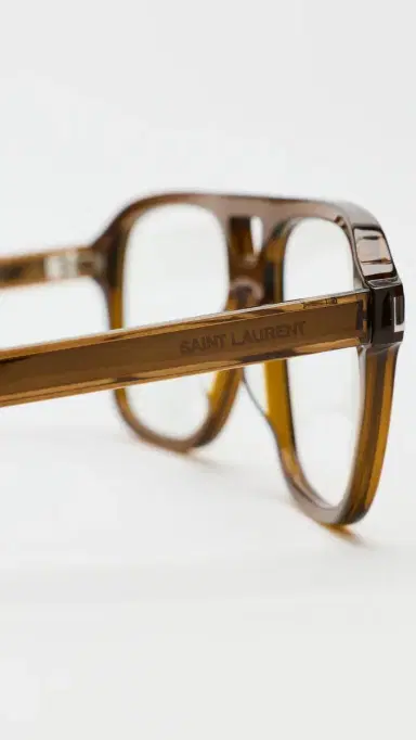 Saint Laurent 881 Eyeglasses Brown/Transparent One Size | Thumbnail 5 Saint Laurent 881 Eyeglasses Brown/Transparent One Size | Thumbnail 5