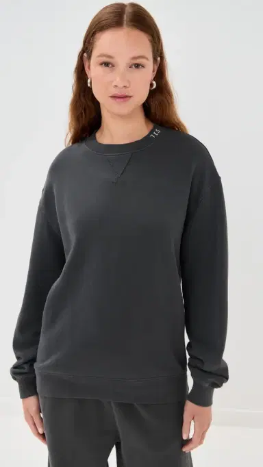 The Elder Statesman Unisex Daily Crew weatshirt Coal | Thumbnail 3 The Elder Statesman Unisex Daily Crew weatshirt Coal | Thumbnail 3