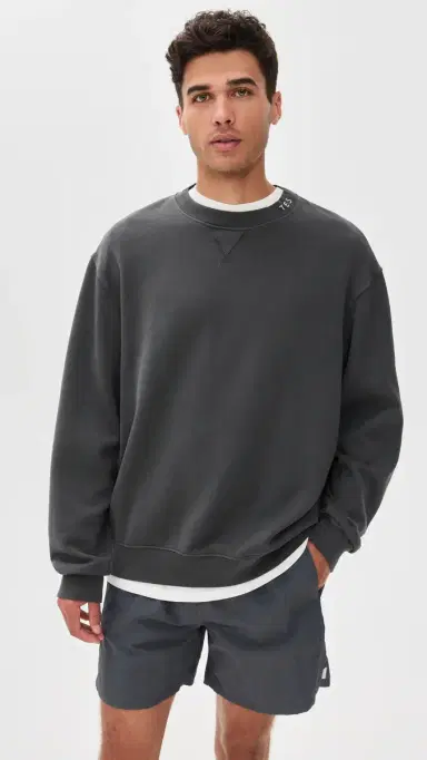 The Elder Statesman Unisex Daily Crew weatshirt Coal | Thumbnail 4 The Elder Statesman Unisex Daily Crew weatshirt Coal | Thumbnail 4