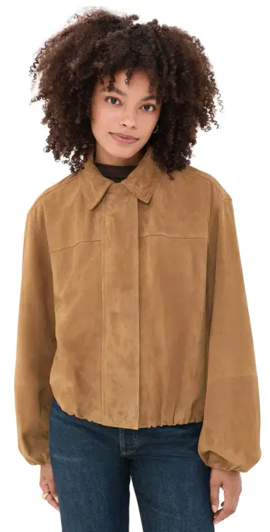 Joe's Jeans The Bella Suede Bomber Jacket Nutmeg | Thumbnail 1 Joe's Jeans The Bella Suede Bomber Jacket Nutmeg | Thumbnail 1