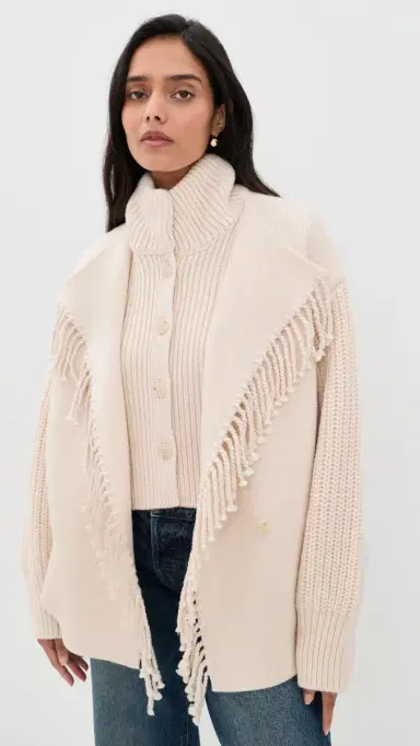 Frame The Cropped Jacquard Fringe Coat | Thumbnail 2 Frame The Cropped Jacquard Fringe Coat | Thumbnail 2