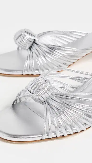 Larroudé Valerie Mule Sandals Silver Metallic Leather | Thumbnail 6 Larroudé Valerie Mule Sandals Silver Metallic Leather | Thumbnail 6