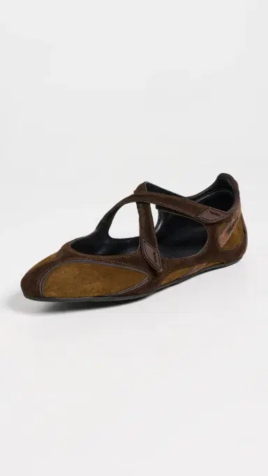 The Attico Floor 01 Suede Ballerina Flats Brown Shades | Thumbnail 2 The Attico Floor 01 Suede Ballerina Flats Brown Shades | Thumbnail 2