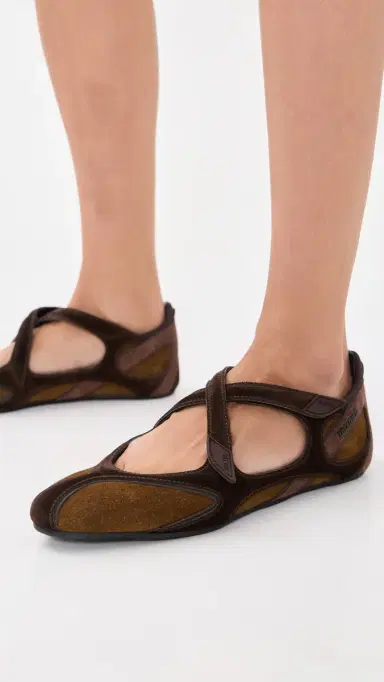 The Attico Floor 01 Suede Ballerina Flats Brown Shades | Thumbnail 3 The Attico Floor 01 Suede Ballerina Flats Brown Shades | Thumbnail 3