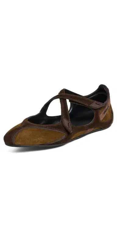 The Attico Floor 01 Suede Ballerina Flats Brown Shades | Thumbnail 1 The Attico Floor 01 Suede Ballerina Flats Brown Shades | Thumbnail 1