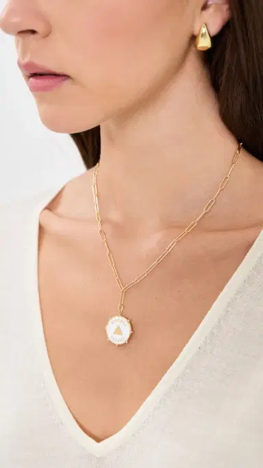HART Enamel Resilience Bee Coin Necklace White/Gold One Size | Thumbnail 3 HART Enamel Resilience Bee Coin Necklace White/Gold One Size | Thumbnail 3