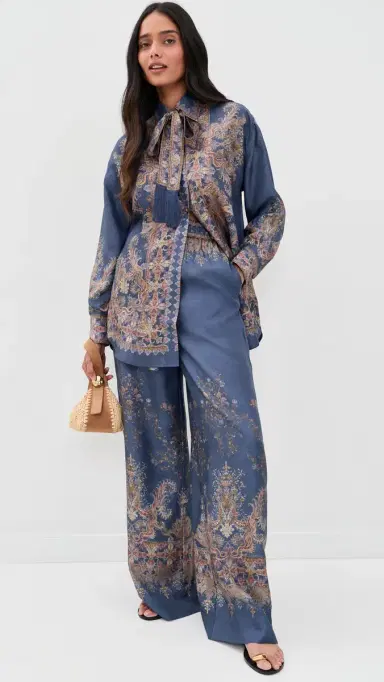 Zimmermann Valiant Track Pants Navy Paisley | Thumbnail 2 Zimmermann Valiant Track Pants Navy Paisley | Thumbnail 2