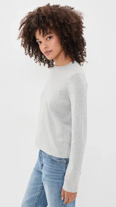 RAILS Cotton Cashmere Long Sleeve Tee Heather Grey | Thumbnail 4 RAILS Cotton Cashmere Long Sleeve Tee Heather Grey | Thumbnail 4