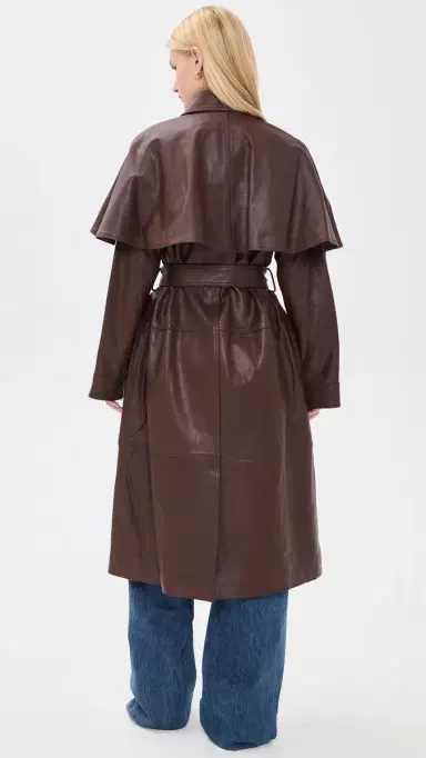 Sea Caitlin eather Trench Coat Brown | Thumbnail 3 Sea Caitlin eather Trench Coat Brown | Thumbnail 3