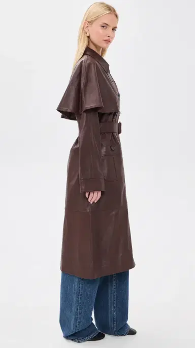 Sea Caitlin eather Trench Coat Brown | Thumbnail 4 Sea Caitlin eather Trench Coat Brown | Thumbnail 4