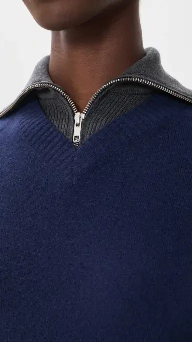 MM6 Maison Margiela Layered Knit Pullover Navy/Grey elange | Thumbnail 6 MM6 Maison Margiela Layered Knit Pullover Navy/Grey elange | Thumbnail 6