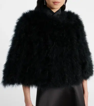 Yves Salomon Faux fur cape | Thumbnail 3 Yves Salomon Faux fur cape | Thumbnail 3