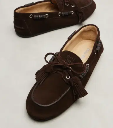 Miu Miu Beaded suede loafers | Thumbnail 4 Miu Miu Beaded suede loafers | Thumbnail 4