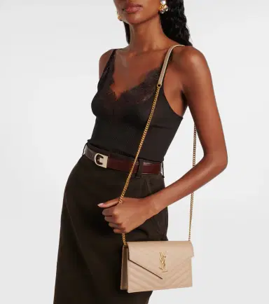 Saint Laurent Cassandre matelassé envelope leather wallet on chain | Thumbnail 5 Saint Laurent Cassandre matelassé envelope leather wallet on chain | Thumbnail 5