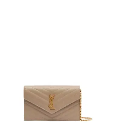 Saint Laurent Cassandre matelassé envelope leather wallet on chain | Thumbnail 1 Saint Laurent Cassandre matelassé envelope leather wallet on chain | Thumbnail 1