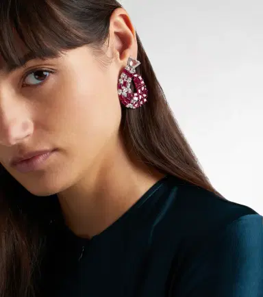 Kamyen Red Tulip 18kt white gold earrings with rubies and diamonds | Thumbnail 5 Kamyen Red Tulip 18kt white gold earrings with rubies and diamonds | Thumbnail 5