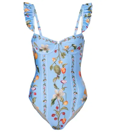Agua by Agua Bendita Ajonjoli printed ruffled swimsuit | Thumbnail 1 Agua by Agua Bendita Ajonjoli printed ruffled swimsuit | Thumbnail 1