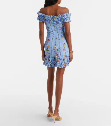 Agua by Agua Bendita Jardin printed off-shoulder cotton minidress | Thumbnail 3 Agua by Agua Bendita Jardin printed off-shoulder cotton minidress | Thumbnail 3