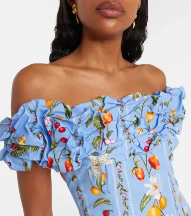 Agua by Agua Bendita Jardin printed off-shoulder cotton minidress | Thumbnail 4 Agua by Agua Bendita Jardin printed off-shoulder cotton minidress | Thumbnail 4