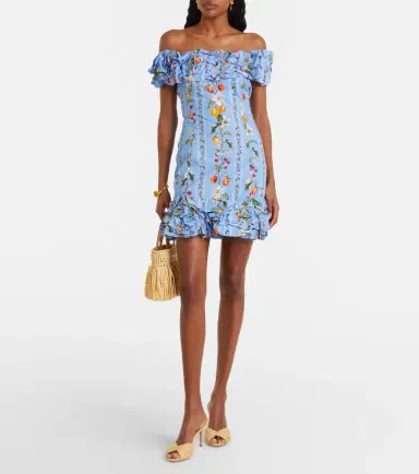 Agua by Agua Bendita Jardin printed off-shoulder cotton minidress | Thumbnail 5 Agua by Agua Bendita Jardin printed off-shoulder cotton minidress | Thumbnail 5