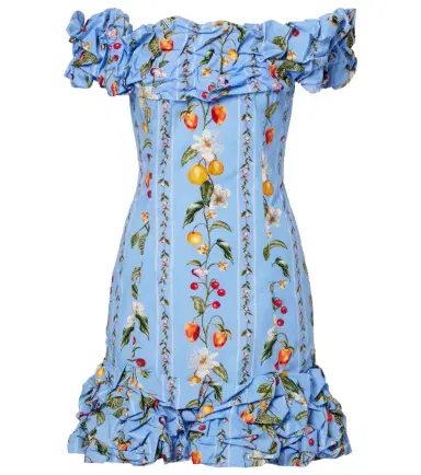 Agua by Agua Bendita Jardin printed off-shoulder cotton minidress | Thumbnail 1 Agua by Agua Bendita Jardin printed off-shoulder cotton minidress | Thumbnail 1