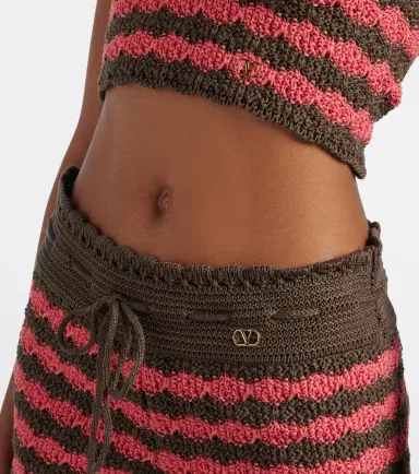 Valentino Striped knitted cotton shorts | Thumbnail 3 Valentino Striped knitted cotton shorts | Thumbnail 3
