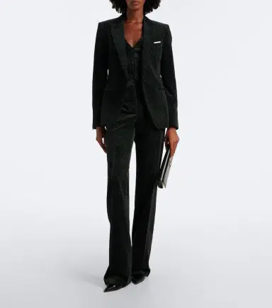 Tom Ford Polka-dot cotton velvet straight pants | Thumbnail 3 Tom Ford Polka-dot cotton velvet straight pants | Thumbnail 3