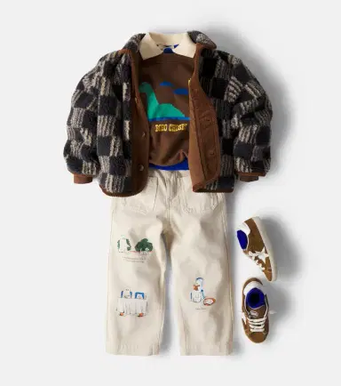 Bobo Choses Almost Moiré checked cotton teddy jacket | Thumbnail 4 Bobo Choses Almost Moiré checked cotton teddy jacket | Thumbnail 4