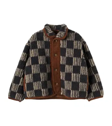 Bobo Choses Almost Moiré checked cotton teddy jacket | Thumbnail 1 Bobo Choses Almost Moiré checked cotton teddy jacket | Thumbnail 1