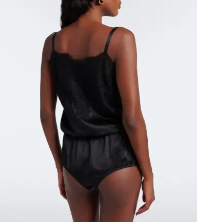 Dolce & Gabbana Lace-trimmed silk and cotton-blend romper | Thumbnail 4 Dolce & Gabbana Lace-trimmed silk and cotton-blend romper | Thumbnail 4