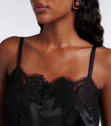 Dolce & Gabbana Lace-trimmed silk and cotton-blend romper | Thumbnail 6 Dolce & Gabbana Lace-trimmed silk and cotton-blend romper | Thumbnail 6