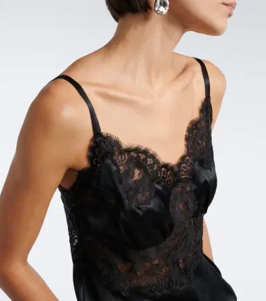 Dolce & Gabbana Lace-trimmed silk and cotton-blend romper | Thumbnail 4 Dolce & Gabbana Lace-trimmed silk and cotton-blend romper | Thumbnail 4