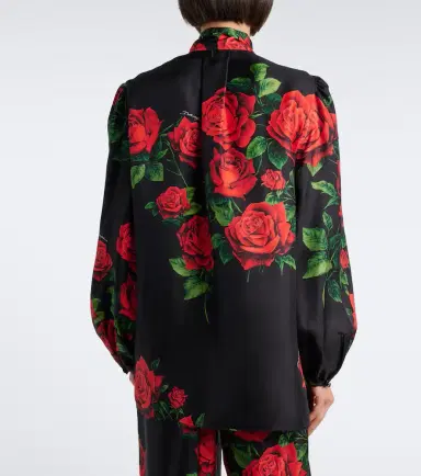 Dolce & Gabbana Floral silk satin blouse | Thumbnail 3 Dolce & Gabbana Floral silk satin blouse | Thumbnail 3