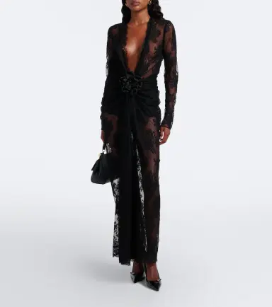 Dolce & Gabbana Gathered cotton-blend lace maxi dress | Thumbnail 2 Dolce & Gabbana Gathered cotton-blend lace maxi dress | Thumbnail 2