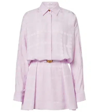 Versace Medusa silk crêpe satin shirt dress | Thumbnail 1 Versace Medusa silk crêpe satin shirt dress | Thumbnail 1