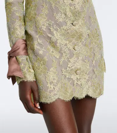 Saint Laurent Silk-trimmed lace minidress | Thumbnail 4 Saint Laurent Silk-trimmed lace minidress | Thumbnail 4