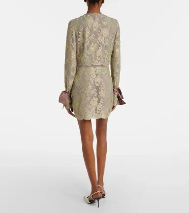 Saint Laurent Silk-trimmed lace minidress | Thumbnail 5 Saint Laurent Silk-trimmed lace minidress | Thumbnail 5