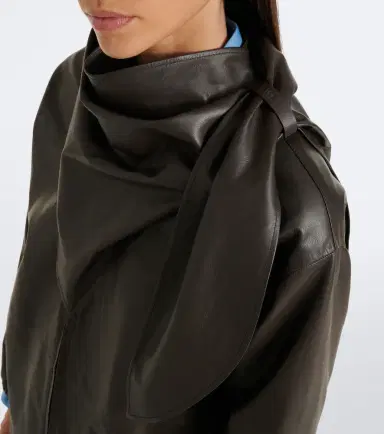 Loewe Scarf-detail leather jacket | Thumbnail 4 Loewe Scarf-detail leather jacket | Thumbnail 4