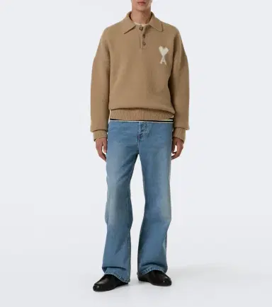 AMI PARIS Ami de Coeur alpaca and wool-blend polo sweater | Thumbnail 5 AMI PARIS Ami de Coeur alpaca and wool-blend polo sweater | Thumbnail 5