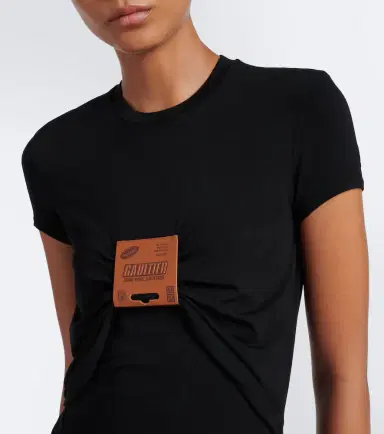 Jean Paul Gaultier Leather-trimmed jersey maxi dress | Thumbnail 3 Jean Paul Gaultier Leather-trimmed jersey maxi dress | Thumbnail 3