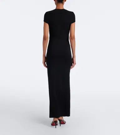 Jean Paul Gaultier Leather-trimmed jersey maxi dress | Thumbnail 5 Jean Paul Gaultier Leather-trimmed jersey maxi dress | Thumbnail 5