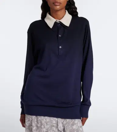 Acne Studios Silk, wool, and cashmere polo sweater | Thumbnail 6 Acne Studios Silk, wool, and cashmere polo sweater | Thumbnail 6