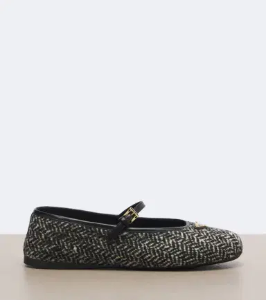Prada Chevron tweed Mary Jane ballet flats | Thumbnail 2 Prada Chevron tweed Mary Jane ballet flats | Thumbnail 2