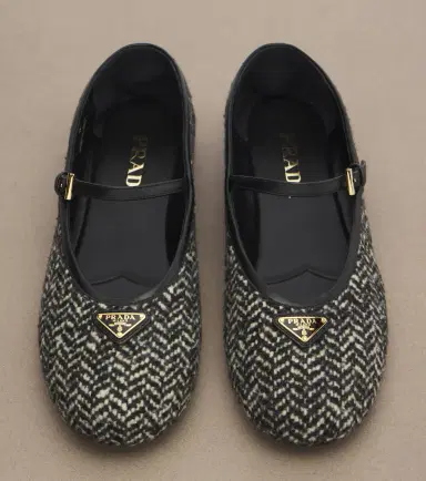 Prada Chevron tweed Mary Jane ballet flats | Thumbnail 3 Prada Chevron tweed Mary Jane ballet flats | Thumbnail 3