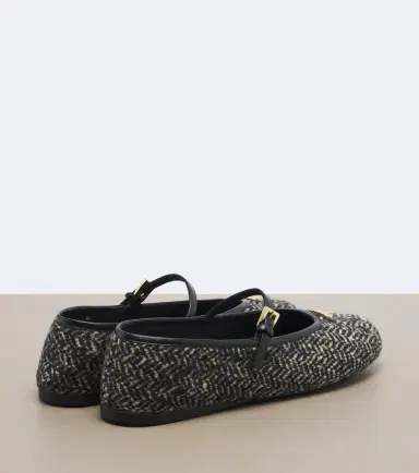 Prada Chevron tweed Mary Jane ballet flats | Thumbnail 4 Prada Chevron tweed Mary Jane ballet flats | Thumbnail 4