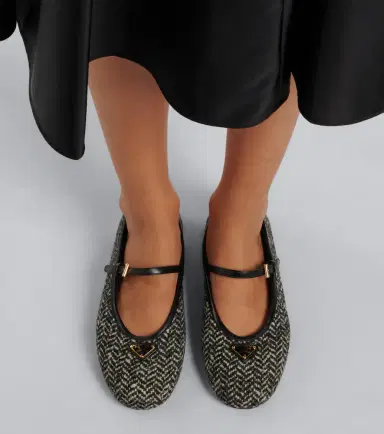 Prada Chevron tweed Mary Jane ballet flats | Thumbnail 5 Prada Chevron tweed Mary Jane ballet flats | Thumbnail 5