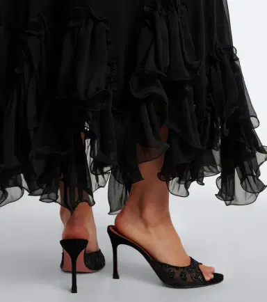 Amina Muaddi Alexa embellished mesh mules | Thumbnail 6 Amina Muaddi Alexa embellished mesh mules | Thumbnail 6